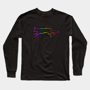 Rainbow Running Fox Logo Long Sleeve T-Shirt